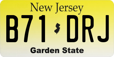 NJ license plate B71DRJ