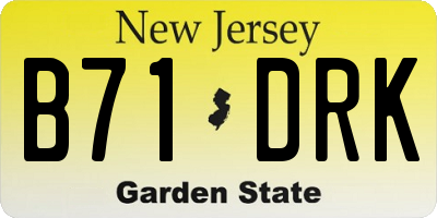 NJ license plate B71DRK