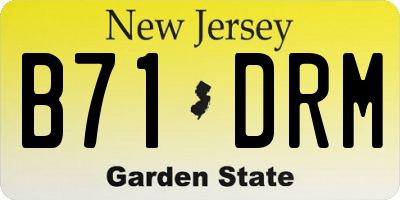 NJ license plate B71DRM