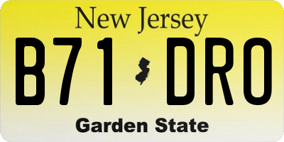 NJ license plate B71DRO