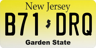 NJ license plate B71DRQ