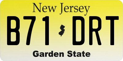 NJ license plate B71DRT