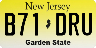 NJ license plate B71DRU