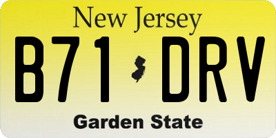 NJ license plate B71DRV