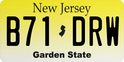 NJ license plate B71DRW