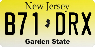 NJ license plate B71DRX
