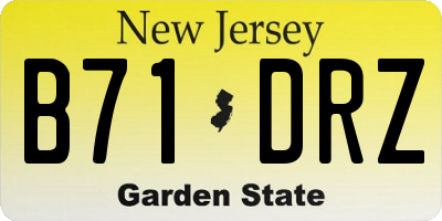 NJ license plate B71DRZ