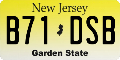 NJ license plate B71DSB