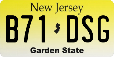 NJ license plate B71DSG