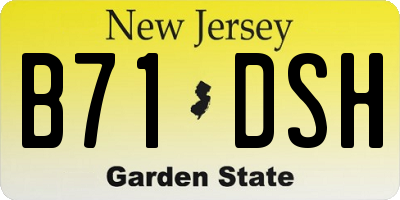 NJ license plate B71DSH