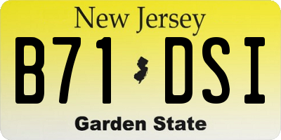 NJ license plate B71DSI