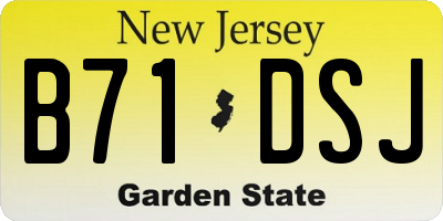 NJ license plate B71DSJ