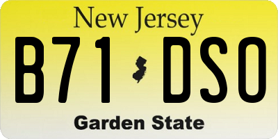 NJ license plate B71DSO