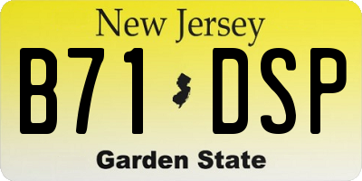 NJ license plate B71DSP
