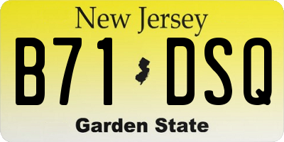 NJ license plate B71DSQ