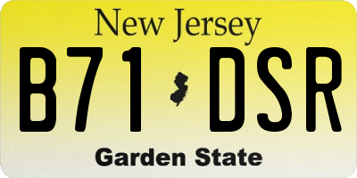 NJ license plate B71DSR