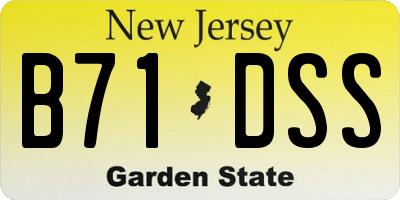 NJ license plate B71DSS