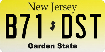 NJ license plate B71DST