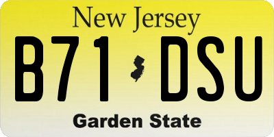 NJ license plate B71DSU