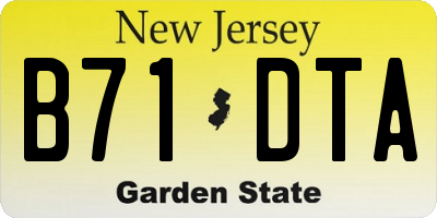 NJ license plate B71DTA