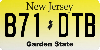 NJ license plate B71DTB