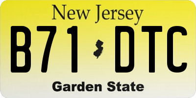 NJ license plate B71DTC