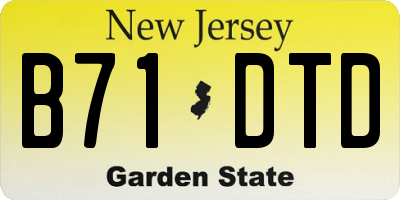 NJ license plate B71DTD