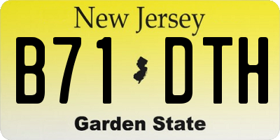 NJ license plate B71DTH