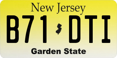NJ license plate B71DTI
