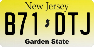 NJ license plate B71DTJ