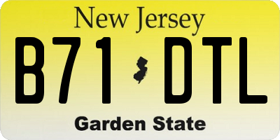 NJ license plate B71DTL