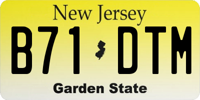 NJ license plate B71DTM