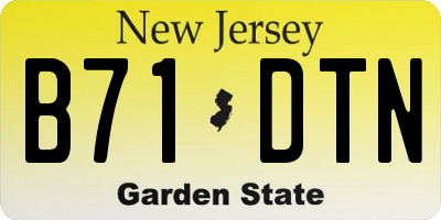 NJ license plate B71DTN