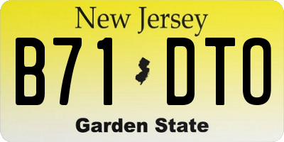 NJ license plate B71DTO