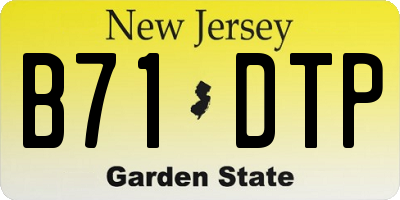 NJ license plate B71DTP