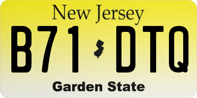 NJ license plate B71DTQ