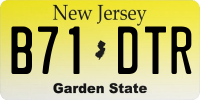 NJ license plate B71DTR