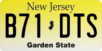 NJ license plate B71DTS
