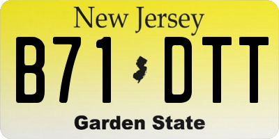NJ license plate B71DTT