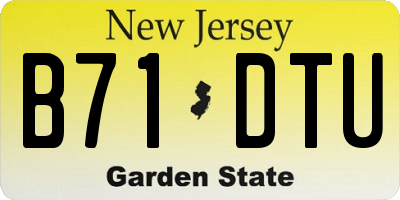 NJ license plate B71DTU