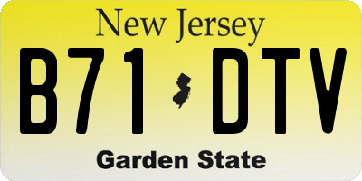 NJ license plate B71DTV