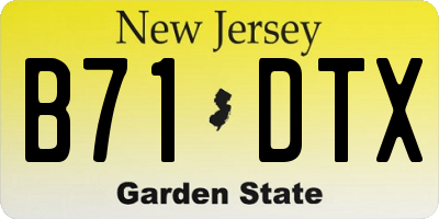 NJ license plate B71DTX