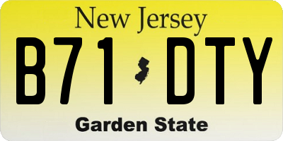 NJ license plate B71DTY