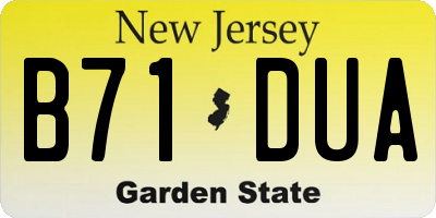 NJ license plate B71DUA