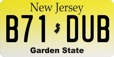 NJ license plate B71DUB