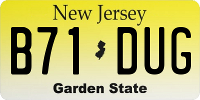 NJ license plate B71DUG