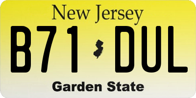 NJ license plate B71DUL