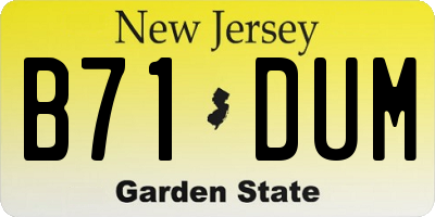 NJ license plate B71DUM