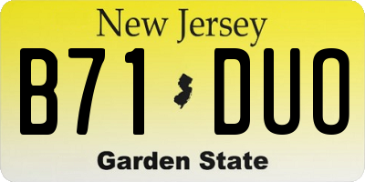 NJ license plate B71DUO