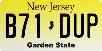 NJ license plate B71DUP